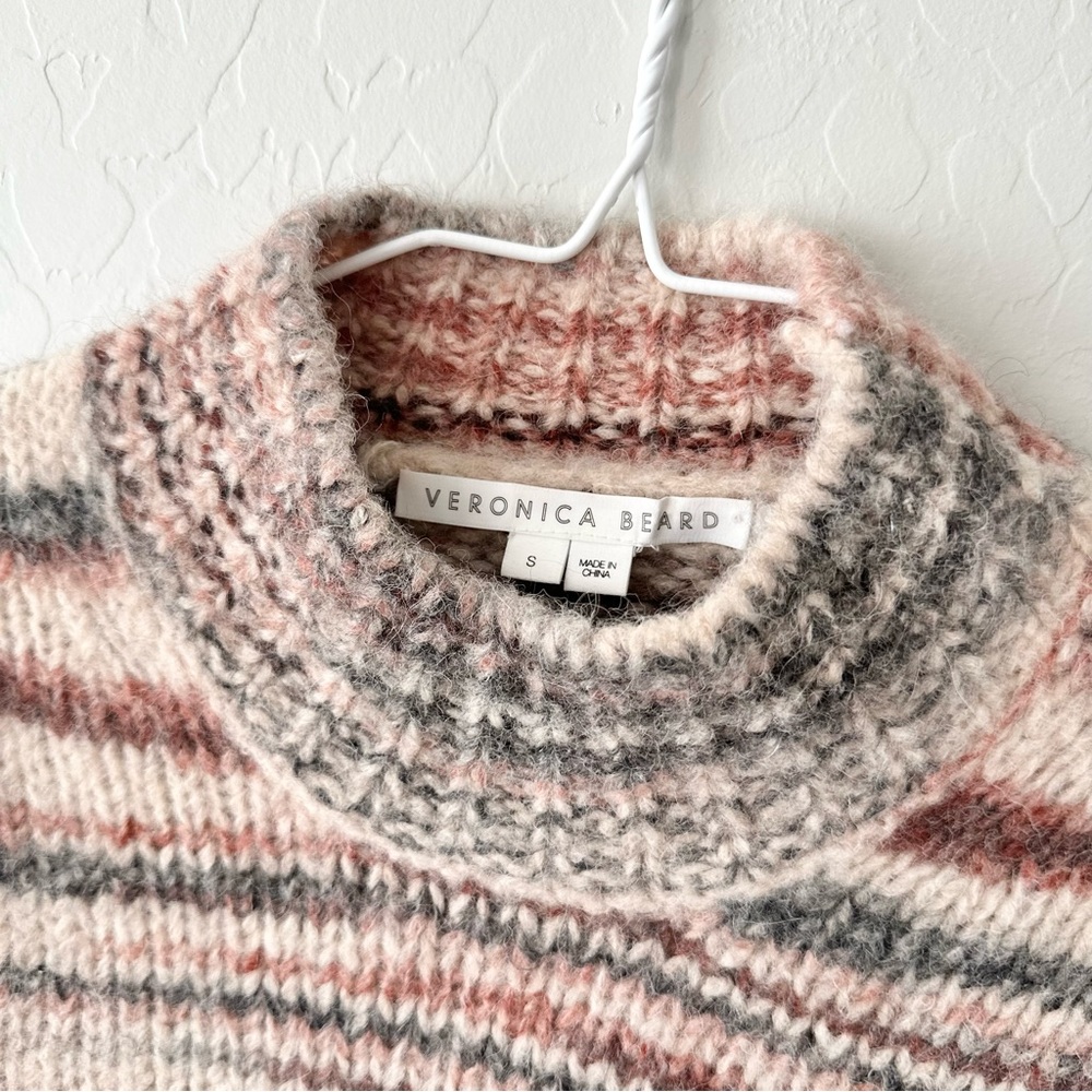 Veronica Beard Alston Alpaca Striped Knit Women's Sweater - Picture 2 of 8